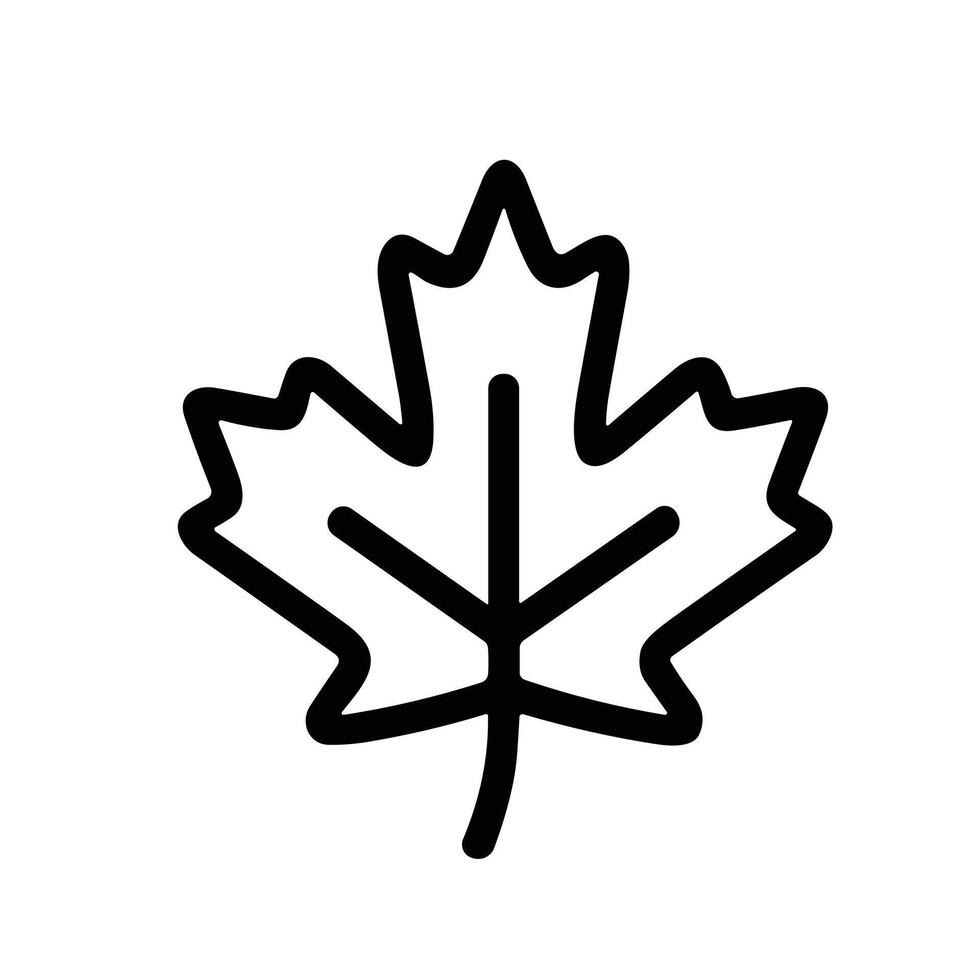 Minimalist Outline Maple Leaf Botanical Plant Element Icon Illustration vector