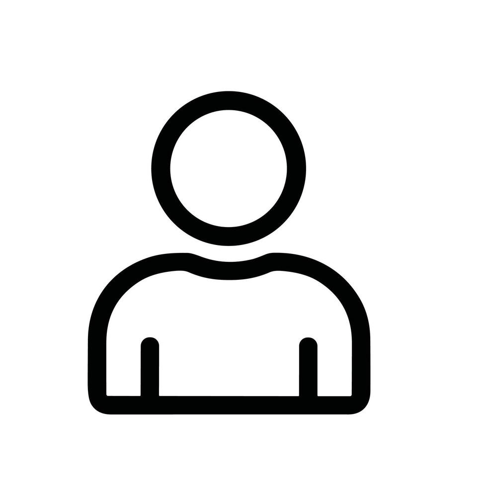 Minimalist Outline Human Avatar Profile Person User Simple Graphic Icon vector