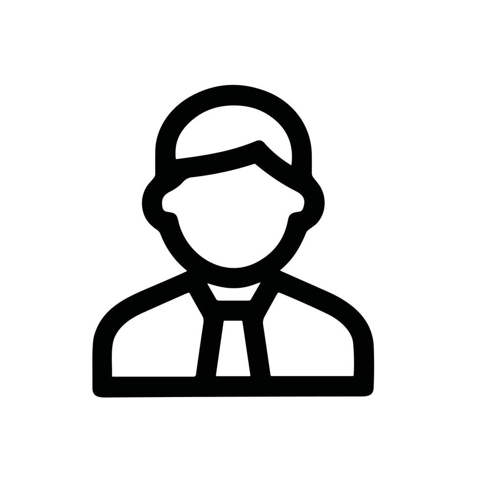Simple Line Style Generic Businessman Head and Shoulders Profile Icon vector