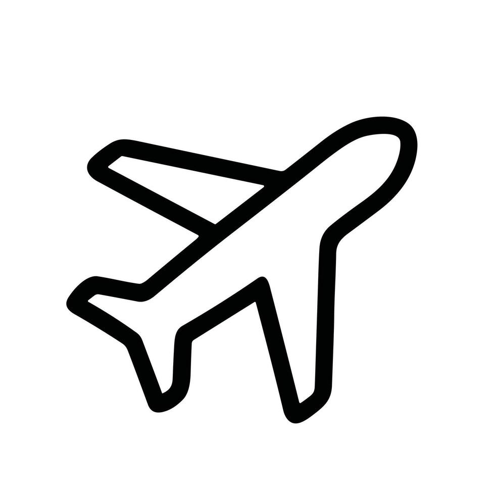 Simple Outline Flight Airplane Aircraft Icon Sign Shape Element vector