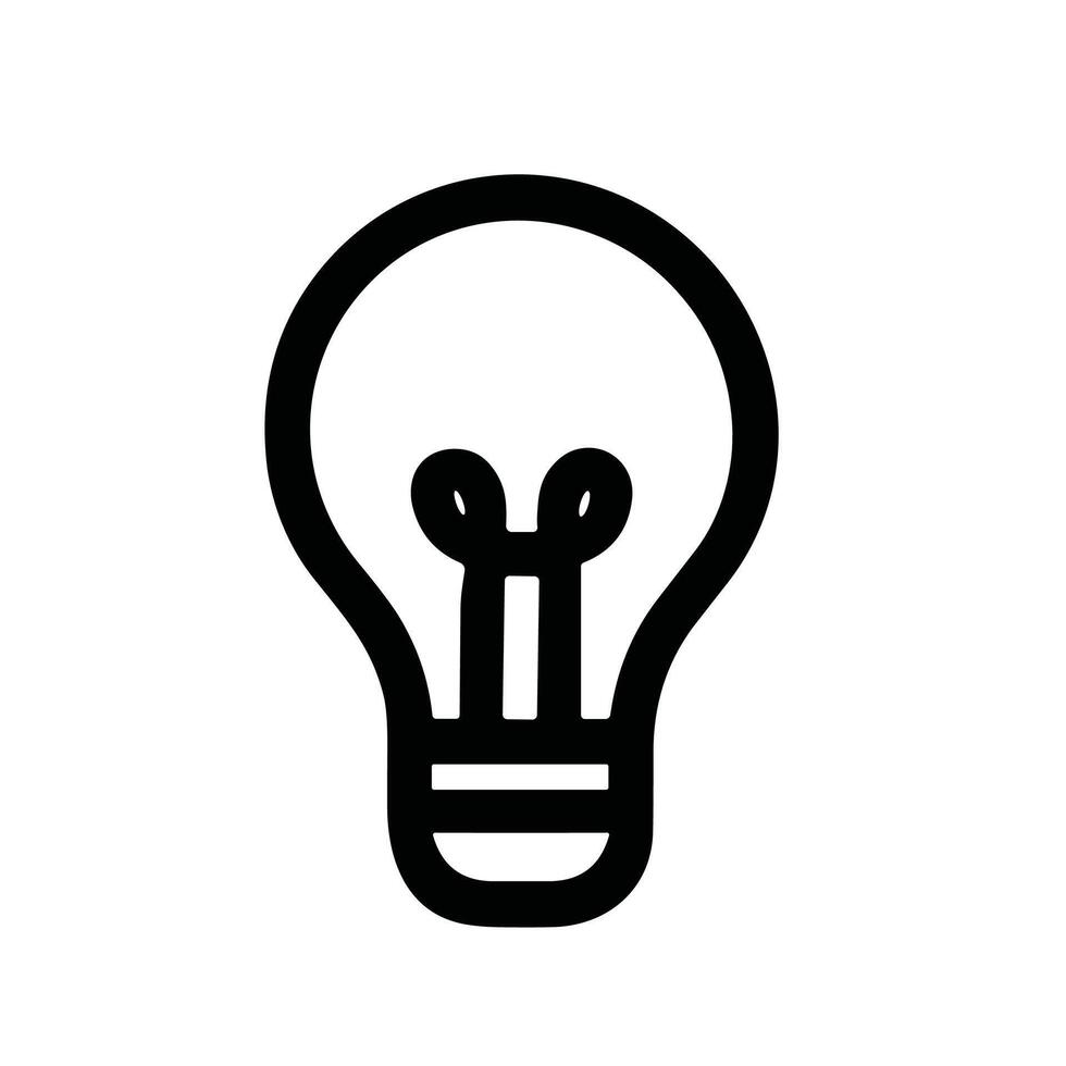 Simple Line Drawing Lightbulb Concept Idea Symbol Flat Icon vector