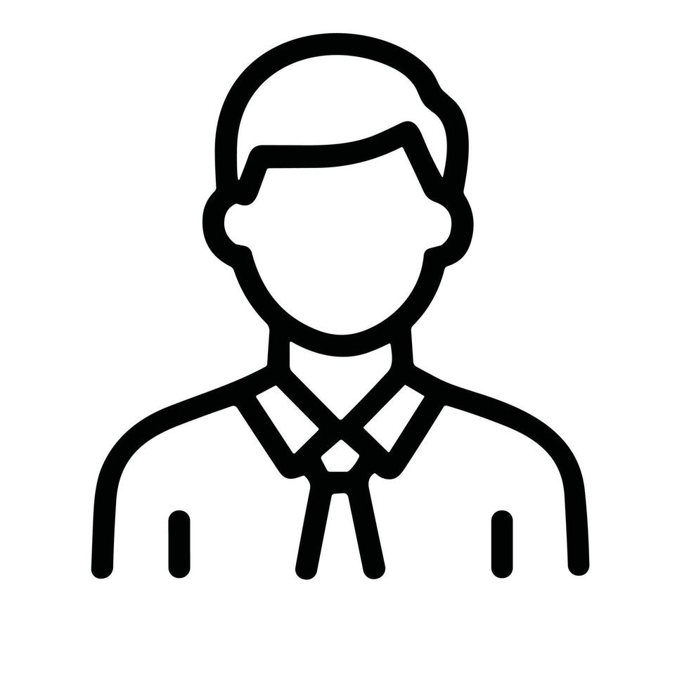 Simple Outline Head and Shoulders Businessman Avatar User Interface Icon vector