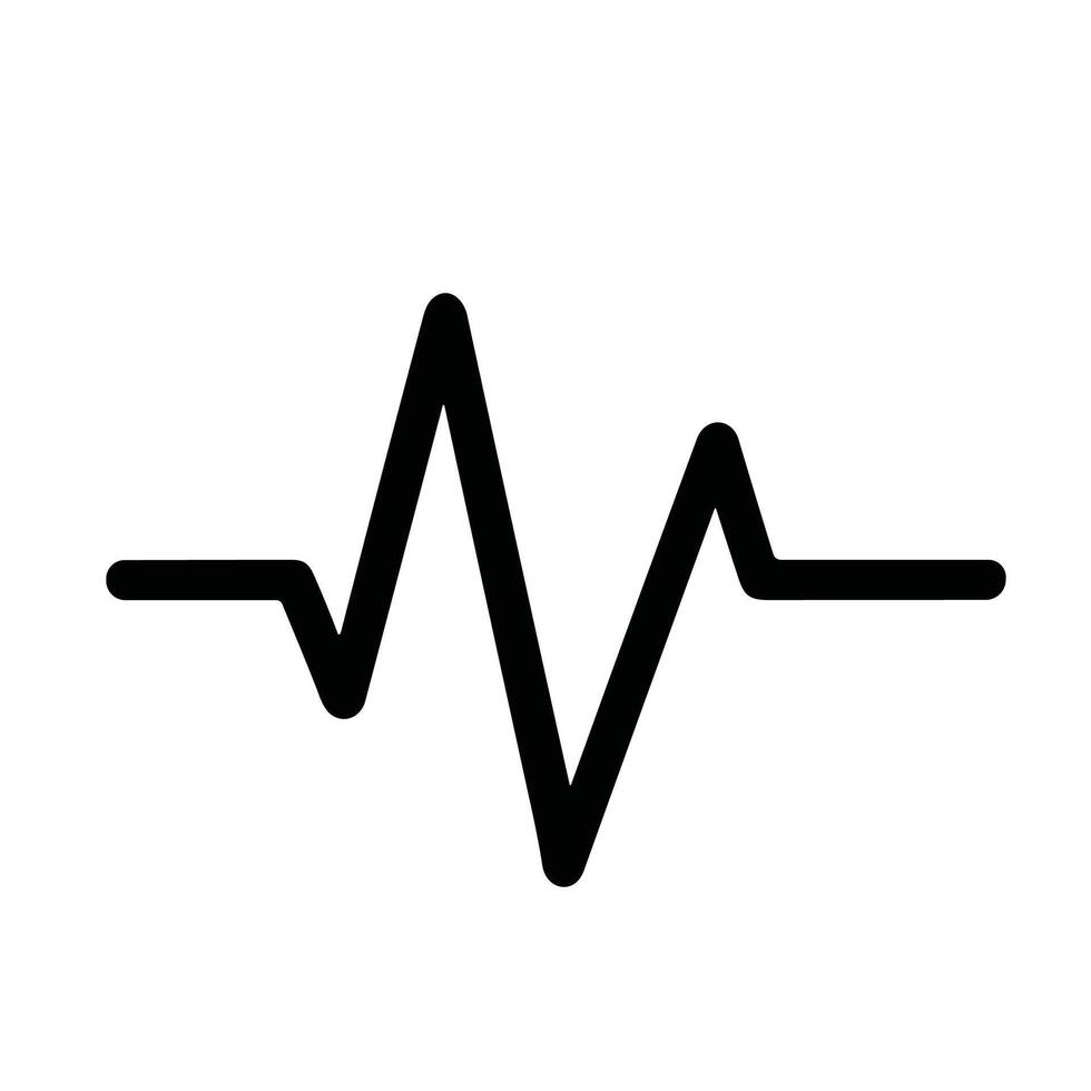 Minimalist Line Drawing Pulse Heartbeat Rhythm Wave Icon Symbol Sign vector
