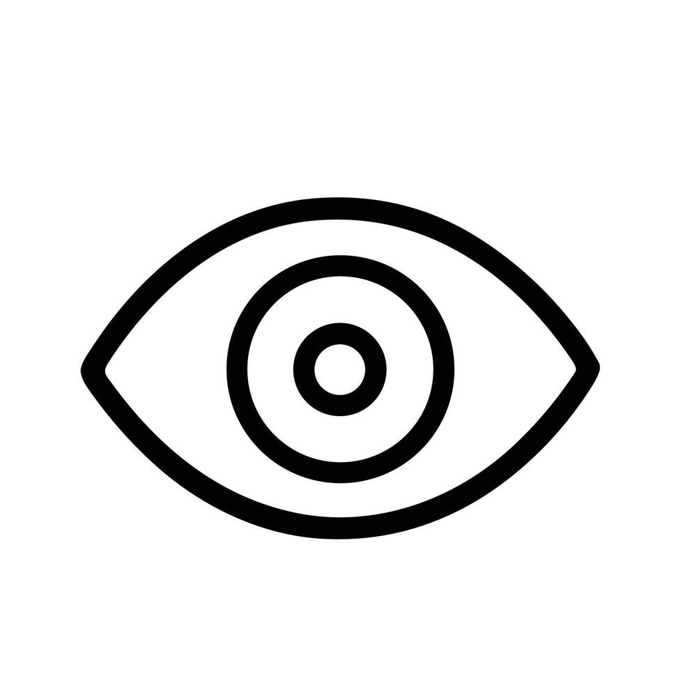 Simple Line Art Vision Eye Graphic Element Isolated Thin Line Icon vector