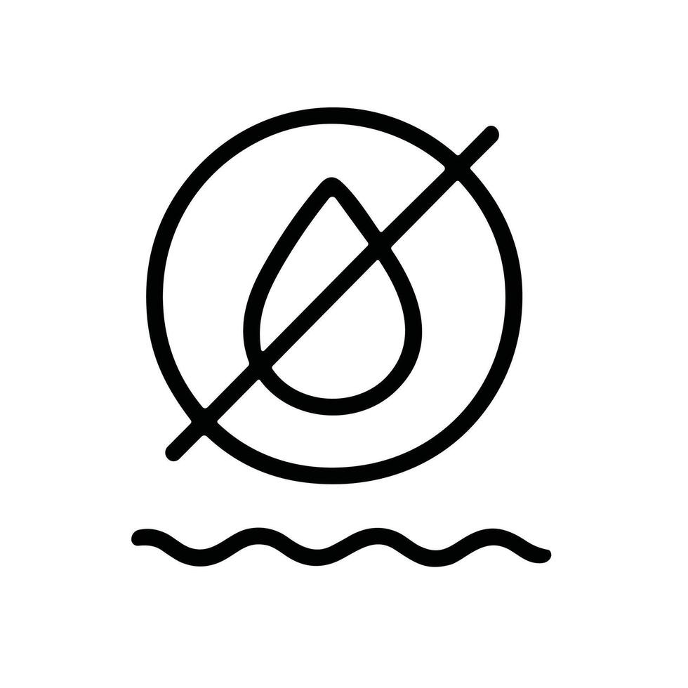 Simple Outline No Water Drop Circle Graphic Symbol Sign Icon vector