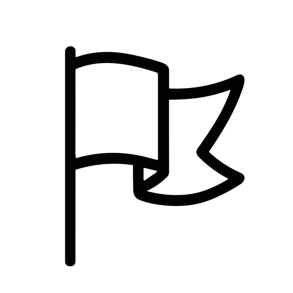 Simple Outline Style Pennant Flag Marking Location Sign Graphic Icon vector