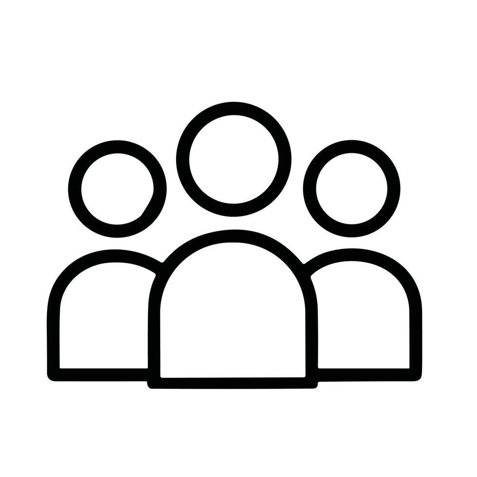 Minimalist Line Drawing Group People Community Simple Symbol Icon vector