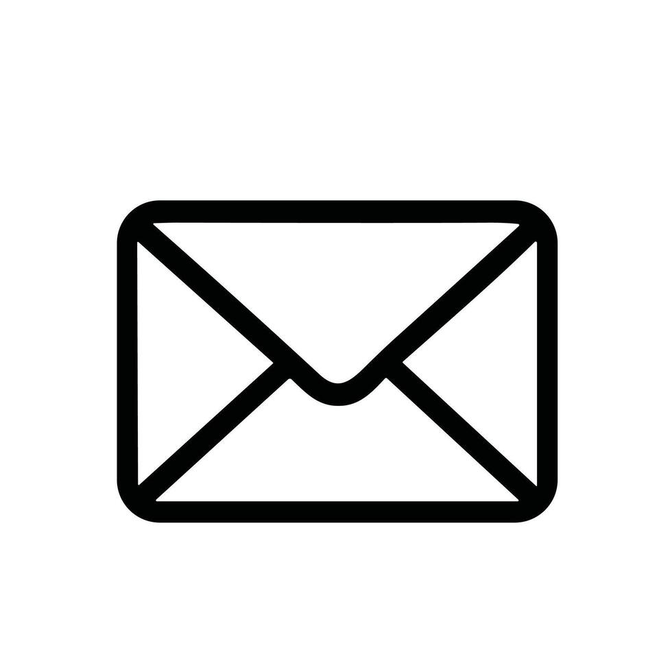 Simple Black Outline Email Envelope Message Notification Symbol Icon vector