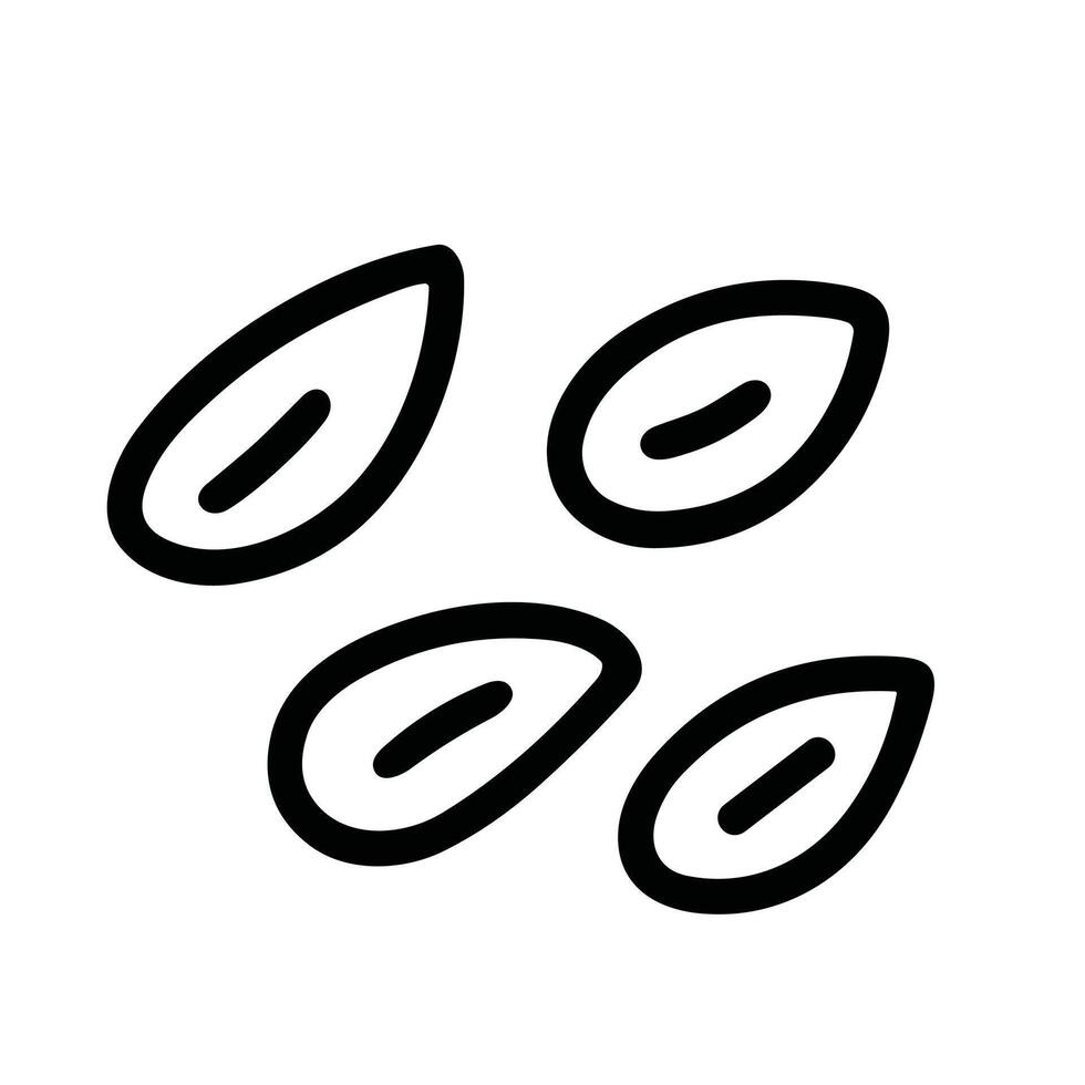Doodle Style Simple Sunflower Seed Pile Isolated Outline Icon Element vector