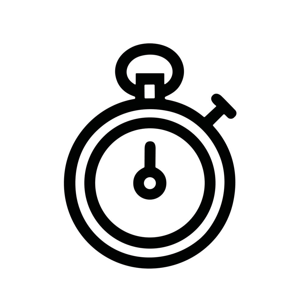 Minimalist Line Stopwatch Symbol Time Management Deadline Reminder Icon vector