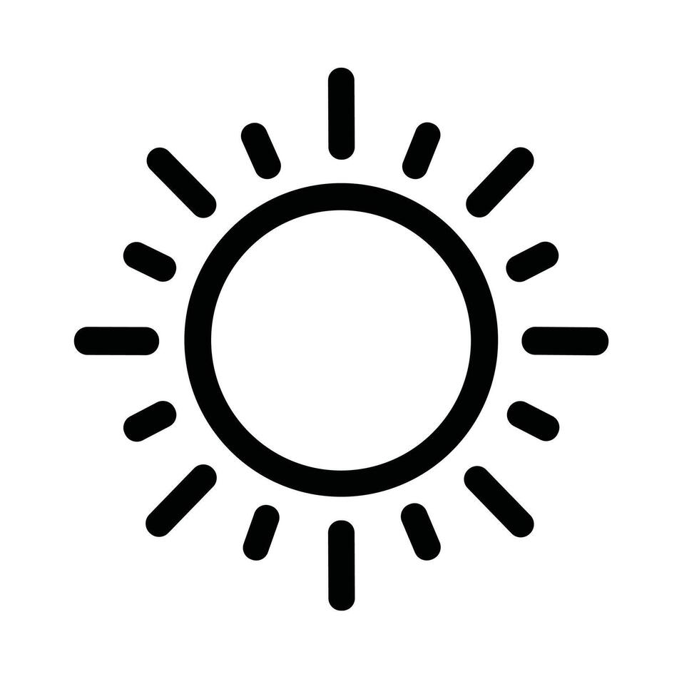 Handdrawn Simple Sunburst Sun Sunlight Nature Weather Summer Graphic Element vector