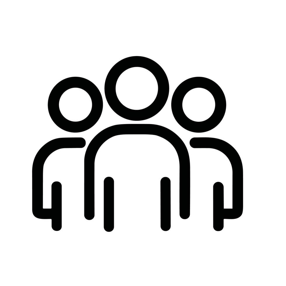 Simple Line Style Group of People User Icon for Social Media vector