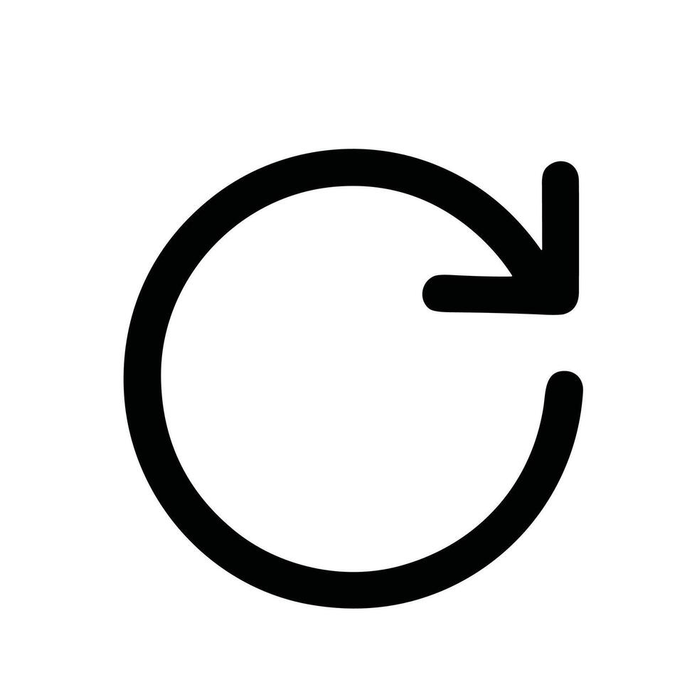 Simple Line Drawing Circular Arrow Symbol Refresh Icon and Button vector