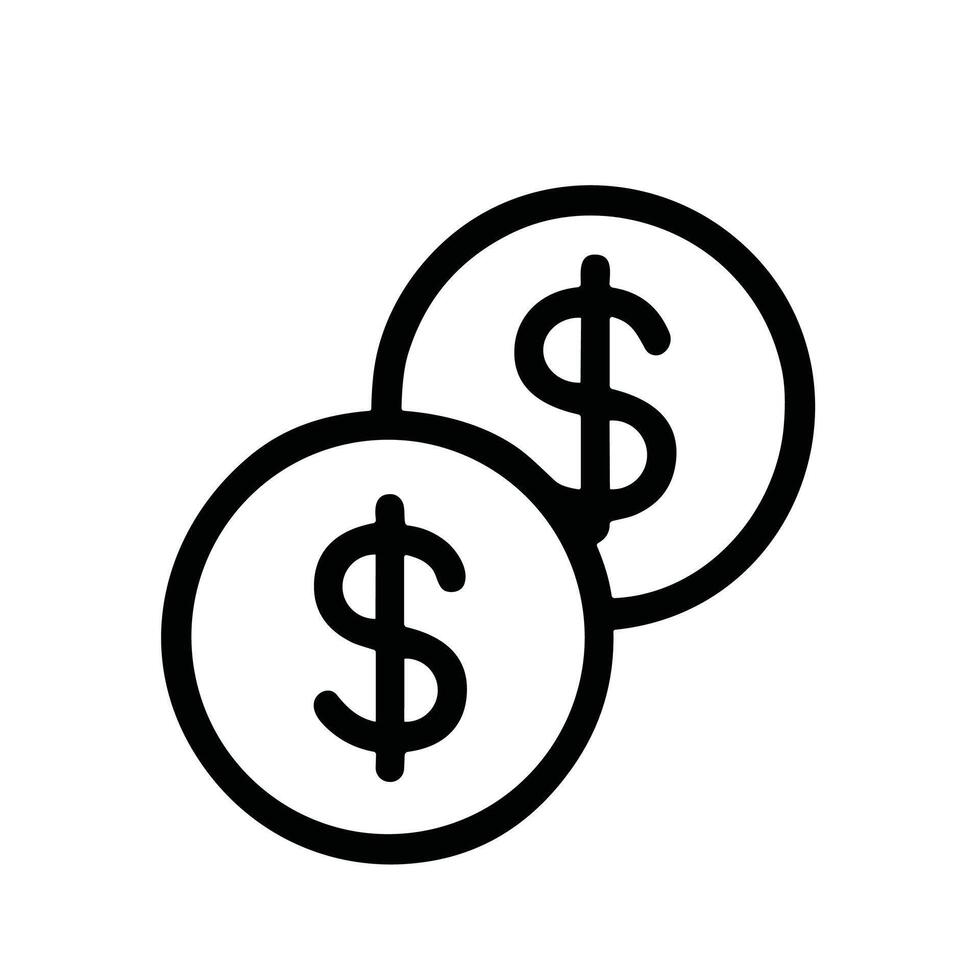 Simple Outline Financial Coins Currency Exchange Sign Symbol Icon Element vector