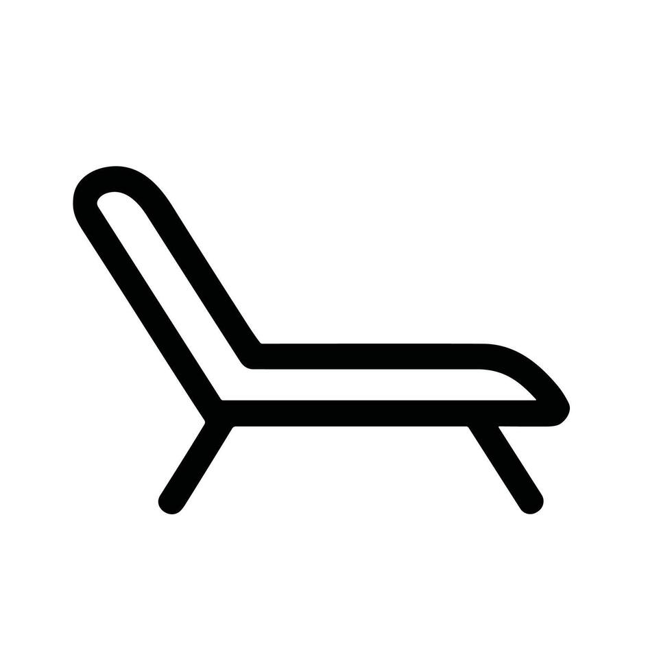 Minimalist Outline of a Comfortable Lounge Chair for Relaxation Icon vector