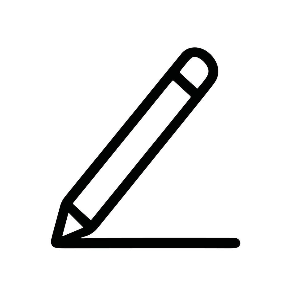 Line Drawing Pencil Writing Tool Stationery Outline Icon Graphic Element vector
