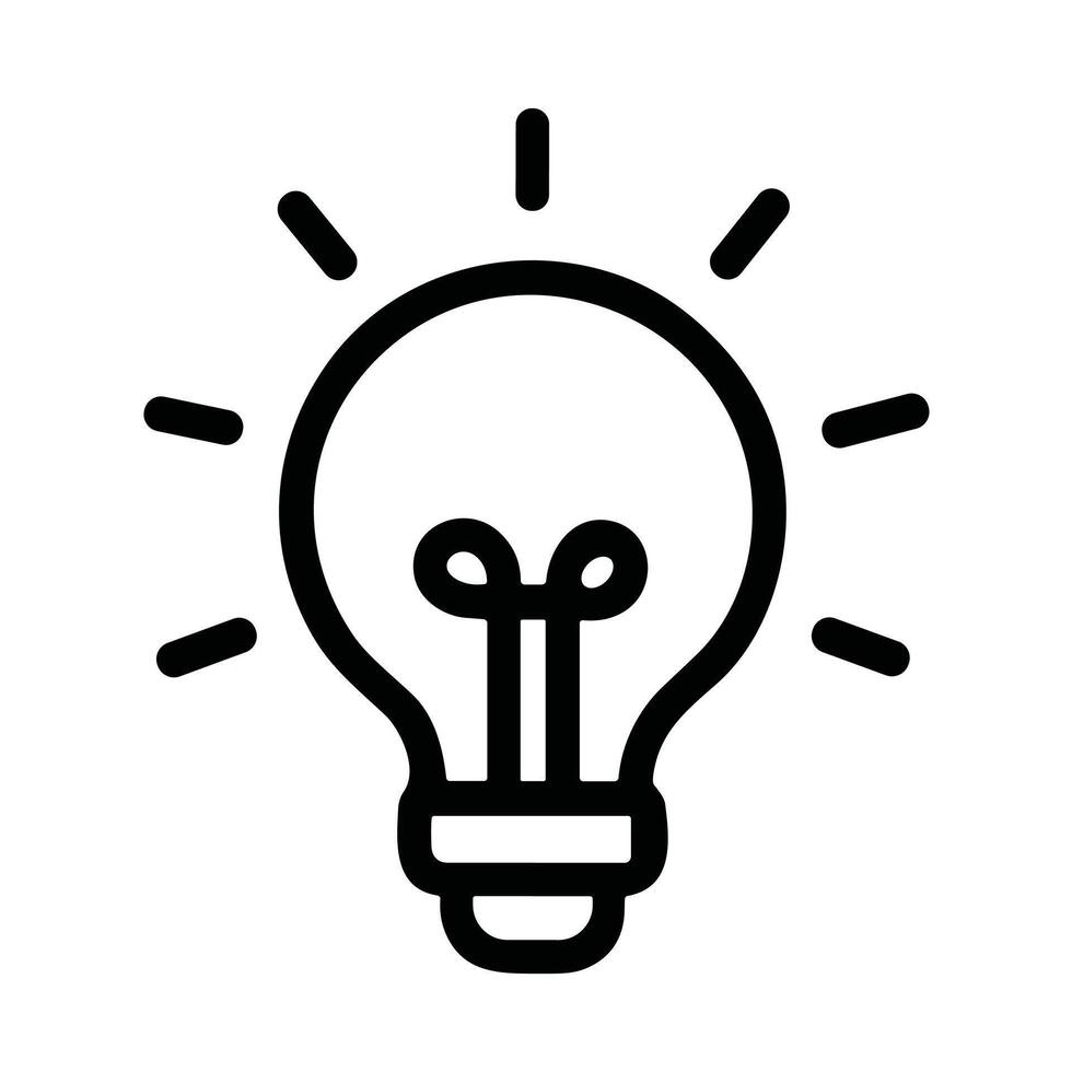 Simple Line Art Lightbulb Energy Electricity Icon Symbol for Innovation vector
