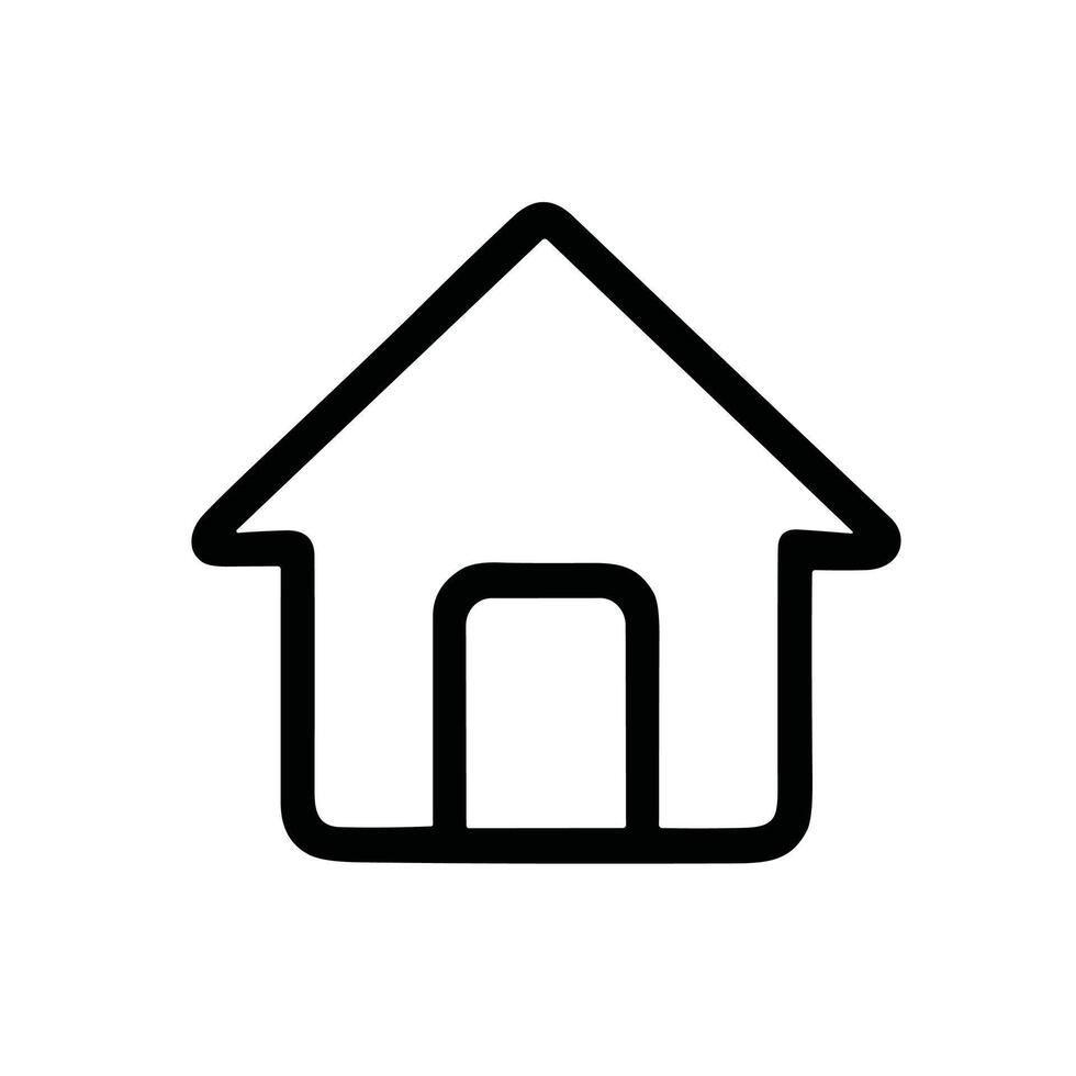 Simple Outline Minimalist House Symbol Dwelling Thin Line Style Icon vector
