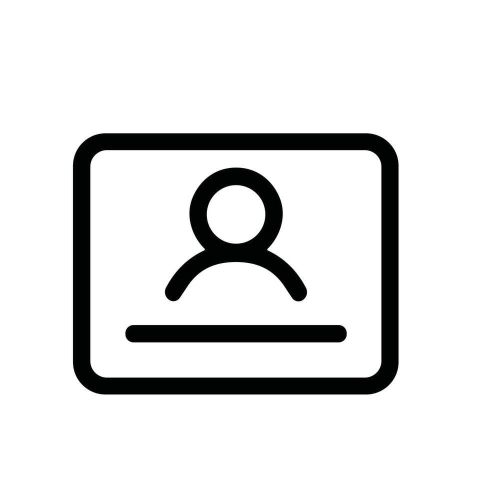Simple Outline User Identification Card Shape Icon Symbol Graphic vector