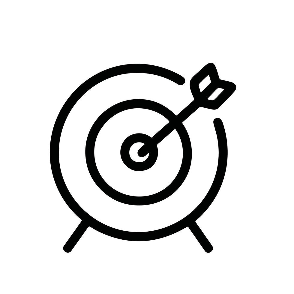Simple Line Style Target Arrow Goal Focus Achievement Icon Symbol vector