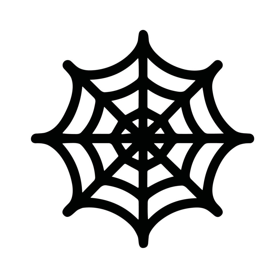 Simple Outline Spider Web Sign Shape Graphic Element Icon vector