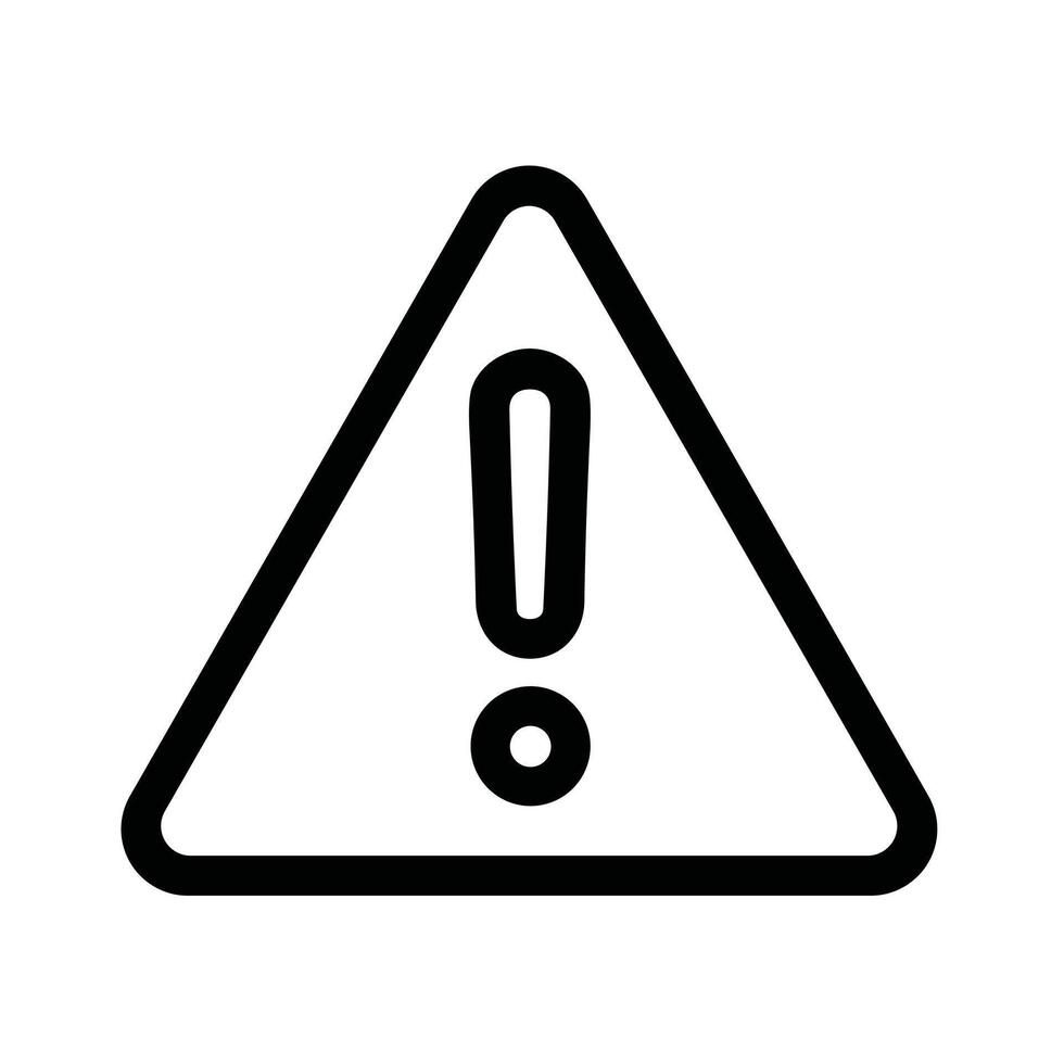 Simple Outline Triangle Exclamation Mark Danger Sign Shape Symbol Icon vector