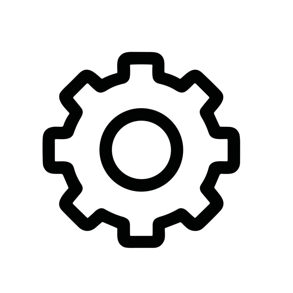 Minimalist Line Gear Cogwheel System Setting Configuration Simple Icon vector