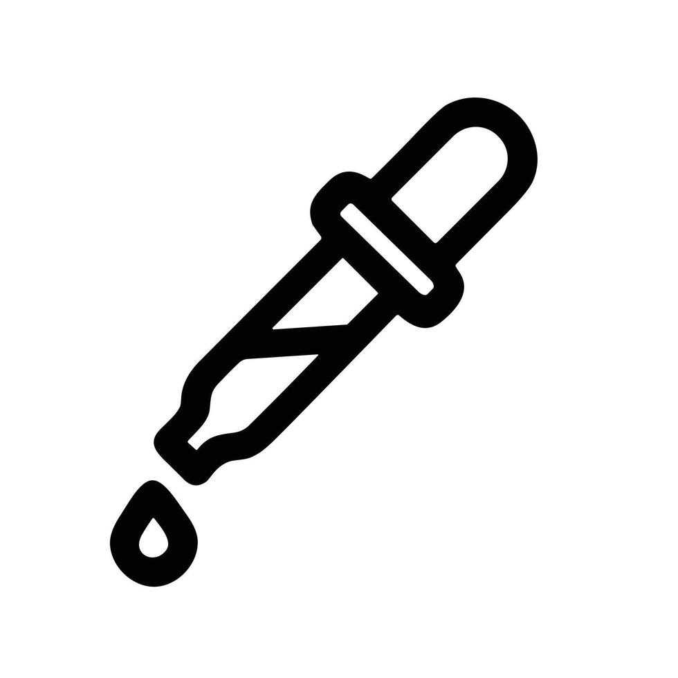 Simple Outline Handdrawn Eyedropper Dropper Liquid Essential Oil Icon Shape vector