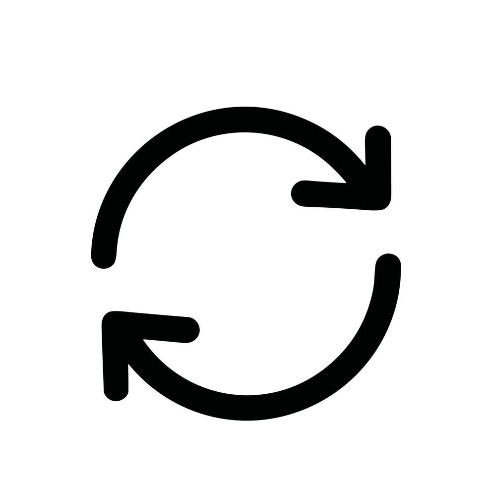 Simple Line Style Reload Arrow Circle Sign Shape Icon Symbol vector