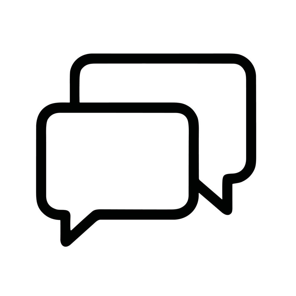 Minimalist Outline Two Speech Bubble Communication Conversation Sign Icon vector