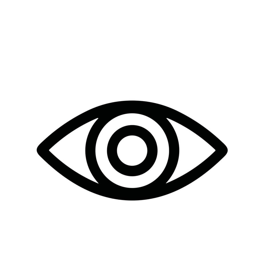 Minimalist Line Art Eye Vision Organ Graphic Sign Symbol Icon vector