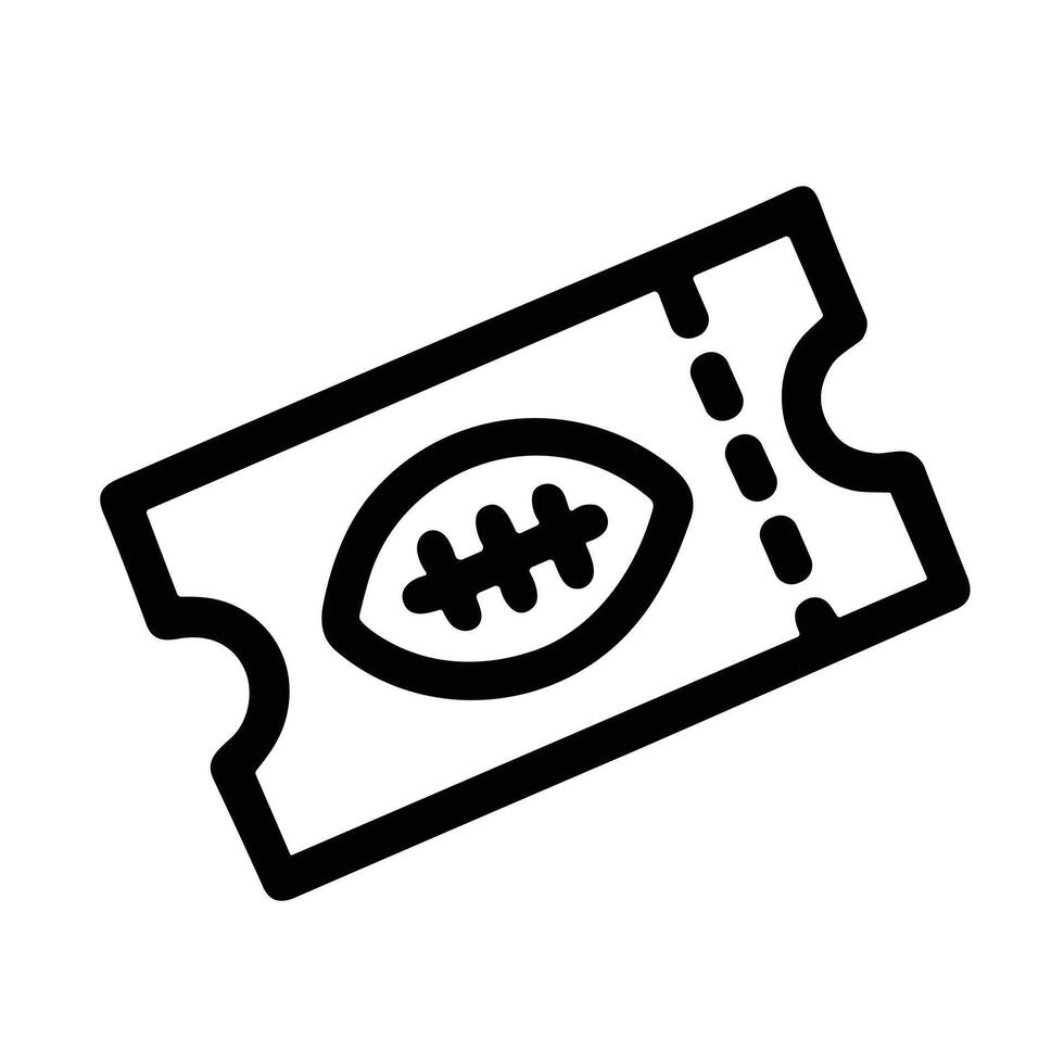 Simple Outline Football Ticket Event Pass Entry Admission Icon vector