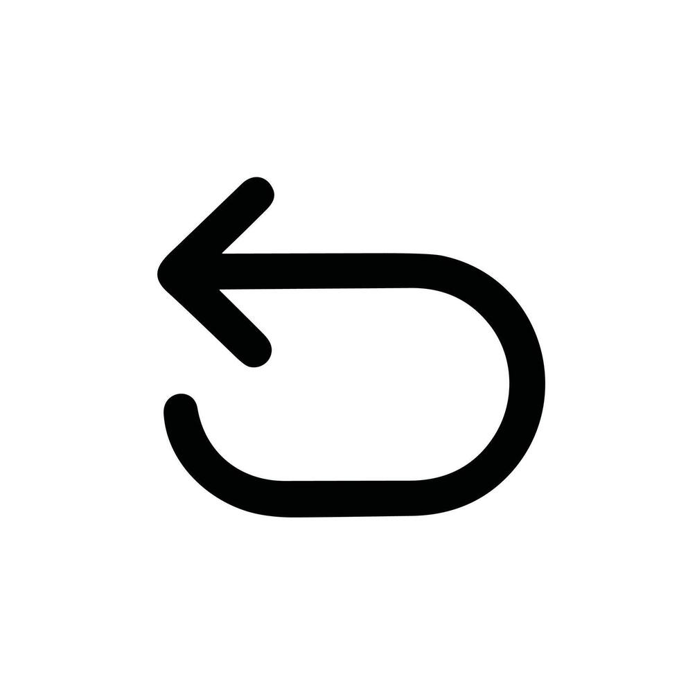 Minimalist Simple Line Return Arrow Navigation Element Sign Icon Design vector