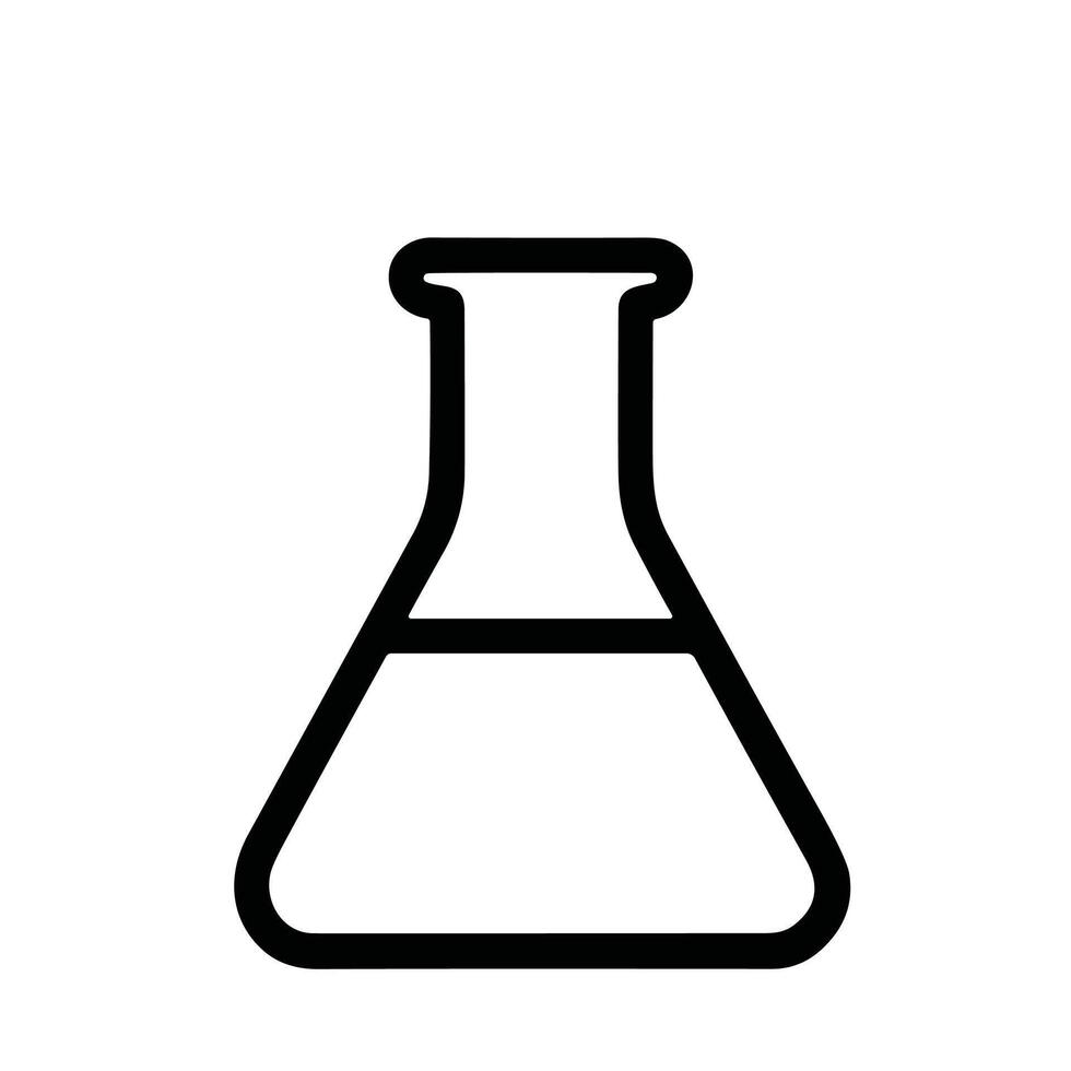 Simple Line Flask Shape Chemistry Experiment Icon Design Element vector