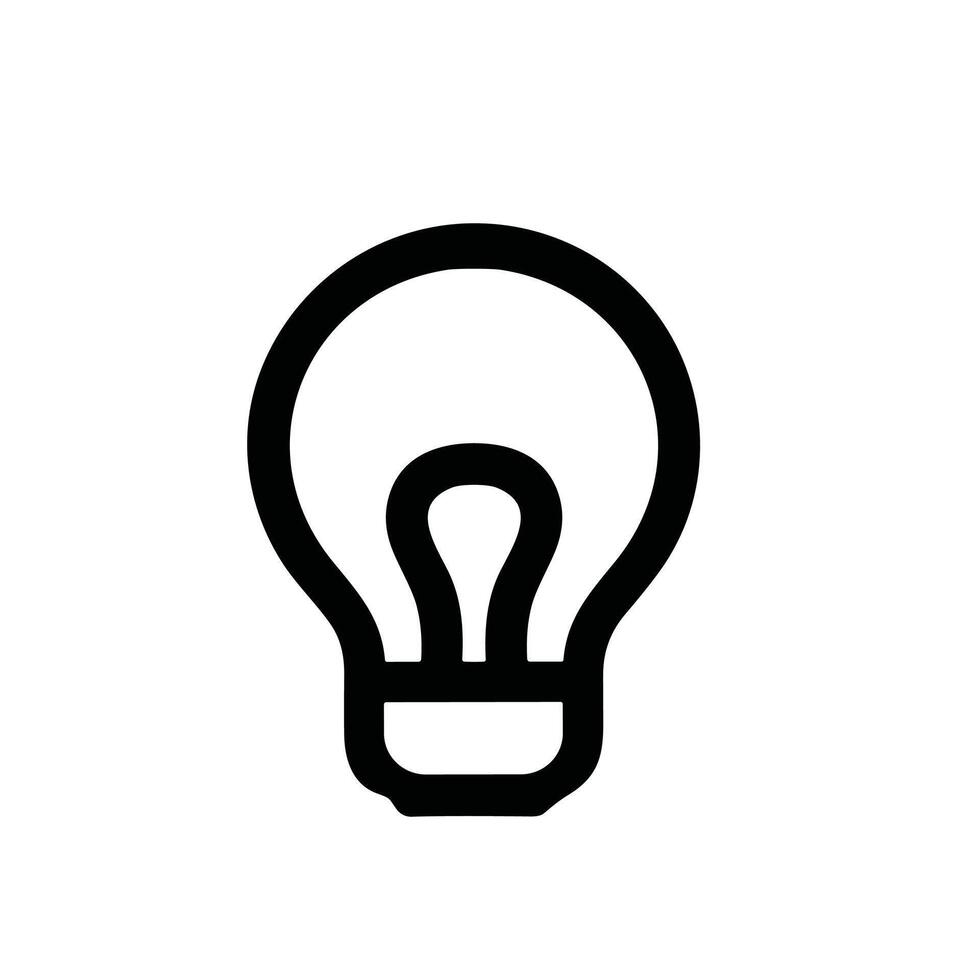 Minimalist Lineart Lightbulb Inspiration Idea Symbol Sign Shape Icon vector
