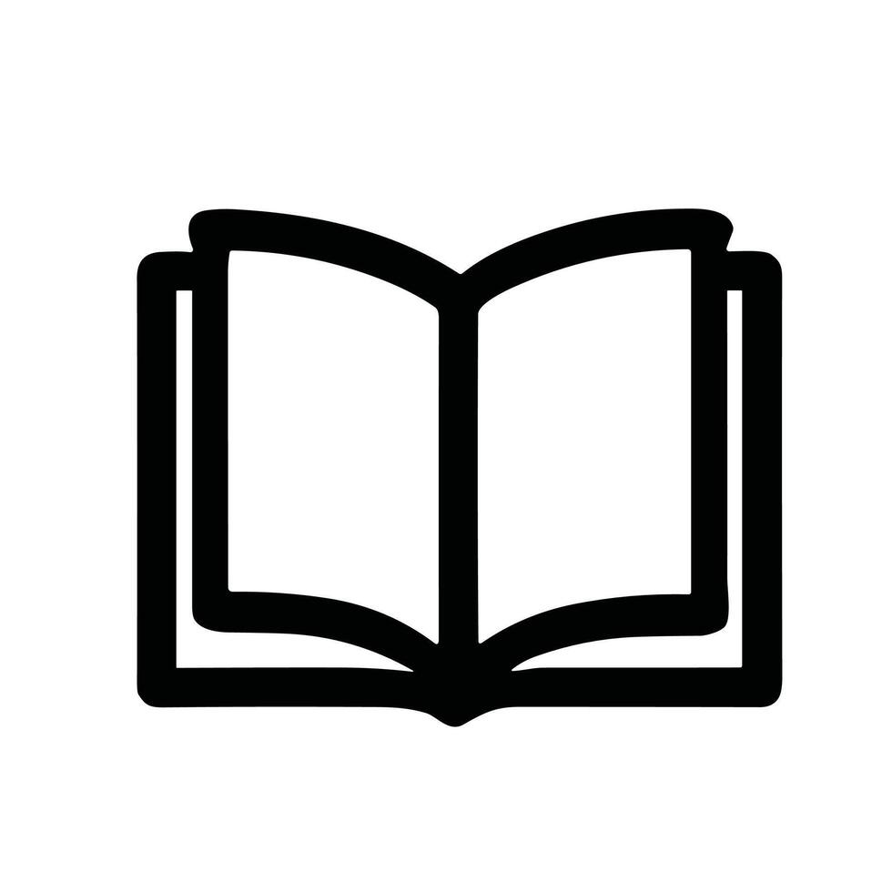 Simple Outline Open Book Icon Education Learning Knowledge Symbol vector