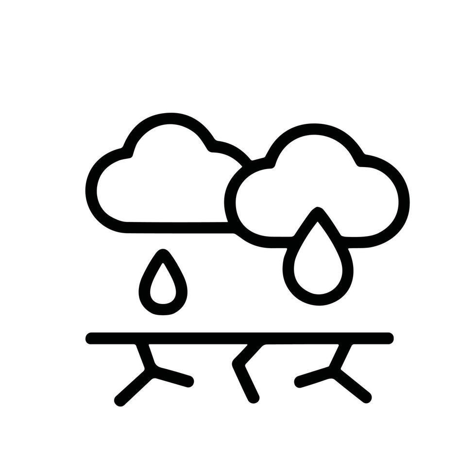 Outline Simple Weathering Soil Erosion Process Scientific Icon Graphic vector
