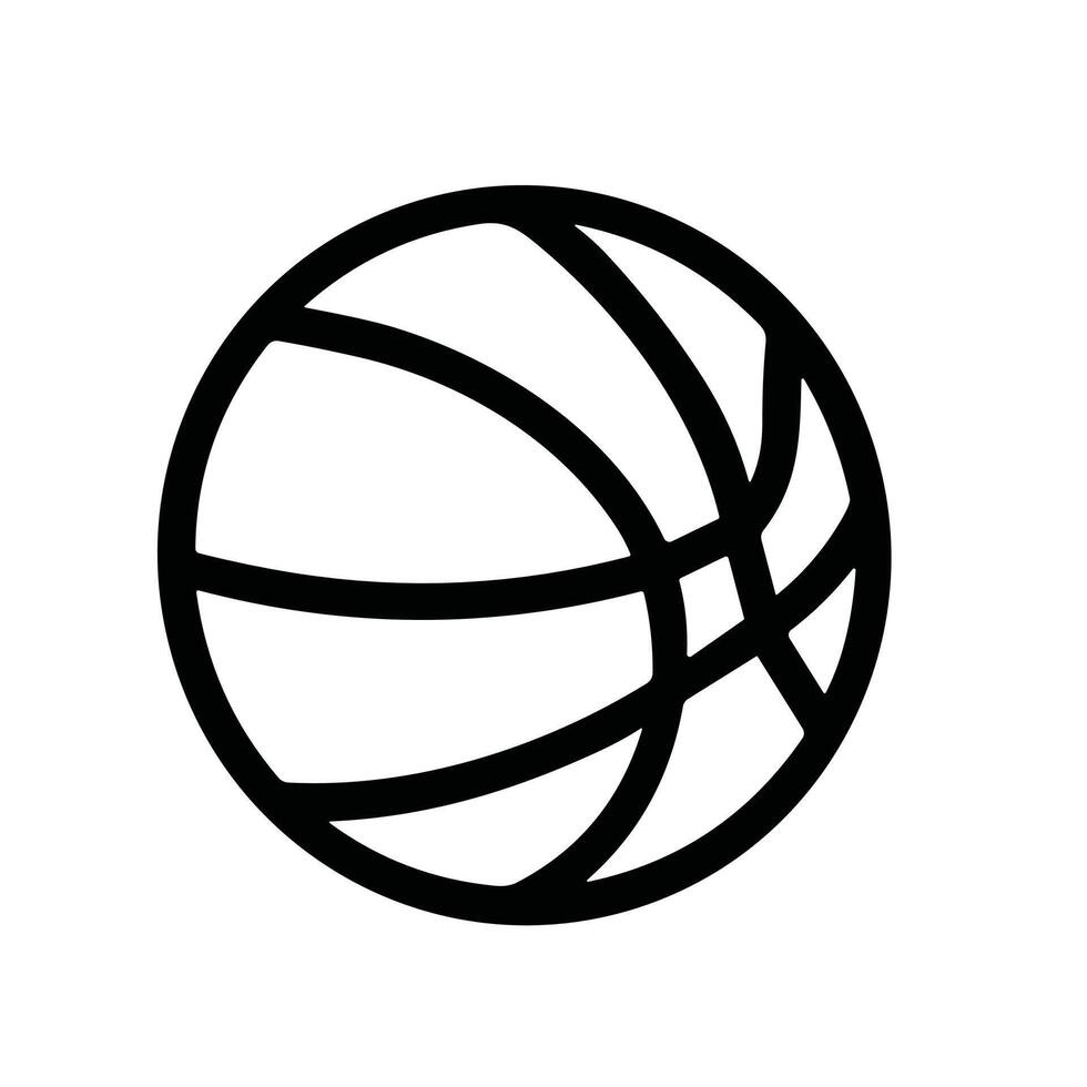 Simple Outline Handdrawn Basketball Ball Sport Game Line Art Icon vector