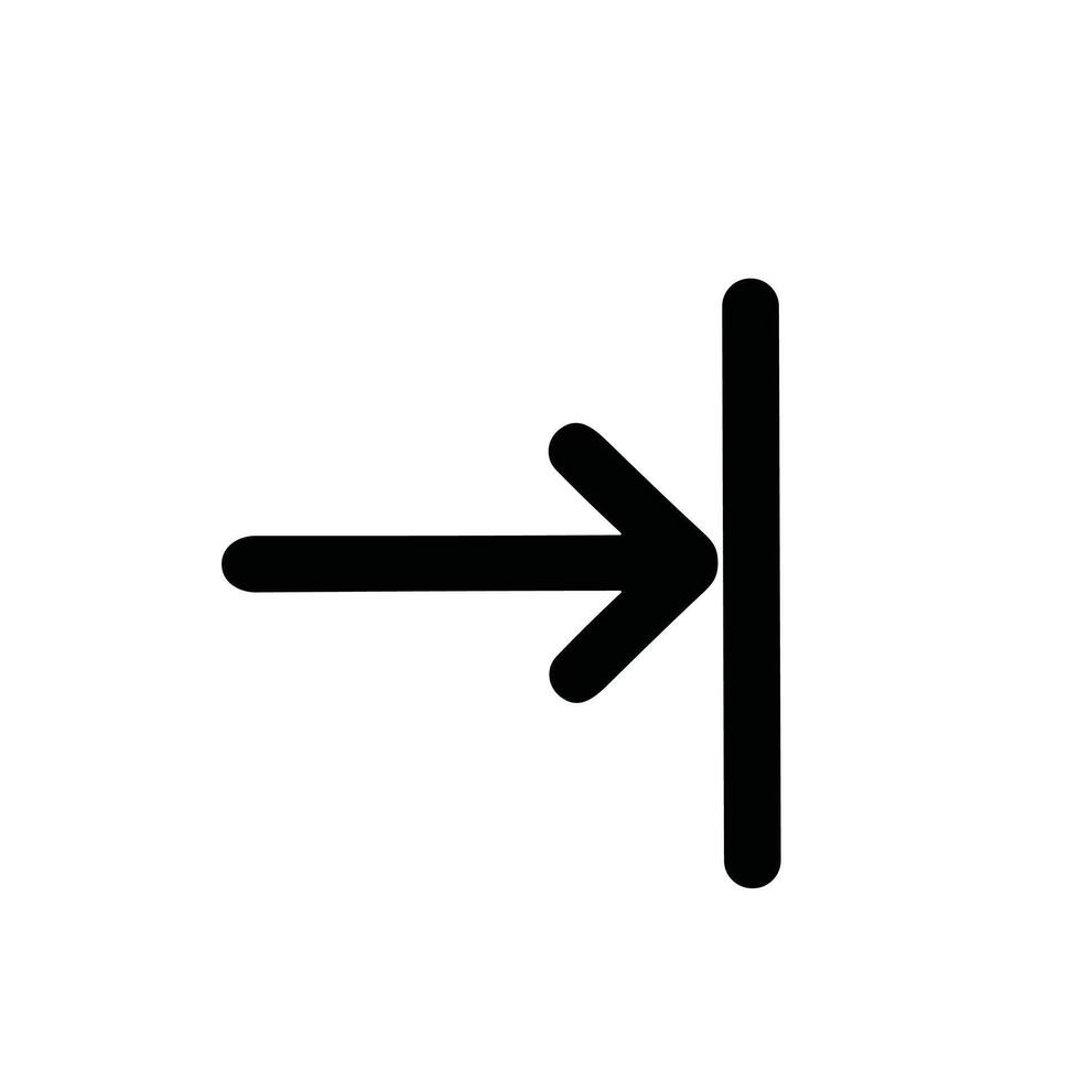 Simple Thin Line Rightward Arrow Insert Symbol Sign Element vector