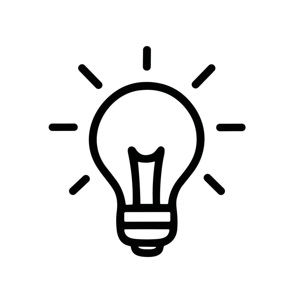 Simple Outline Light Bulb Innovation Idea Concept Symbol Icon Graphic vector