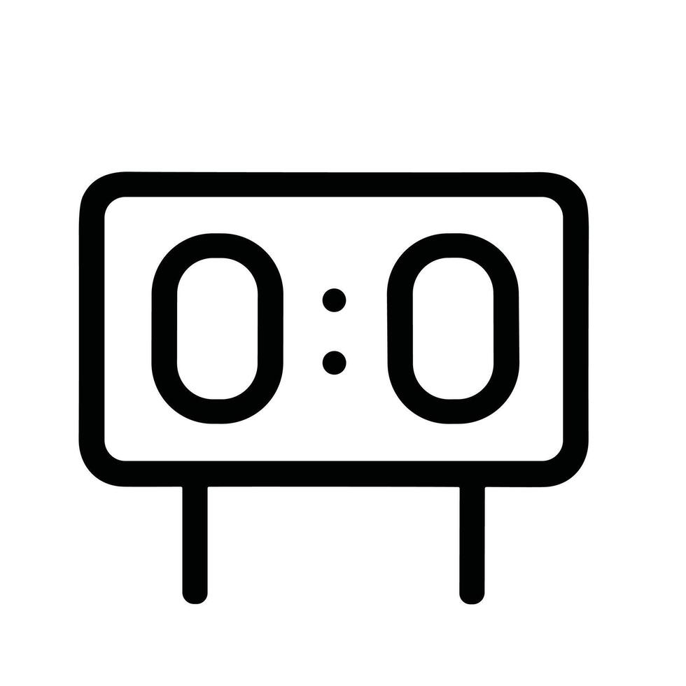 Simple Outline Scoreboard Display with Zero Value and Stand Icon vector