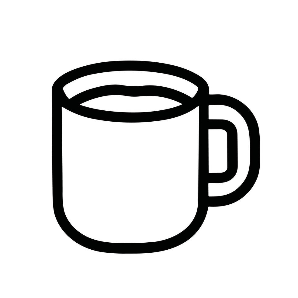 Simple Line Drawing Mug of Coffee Drinkware Kitchen Utensil vector