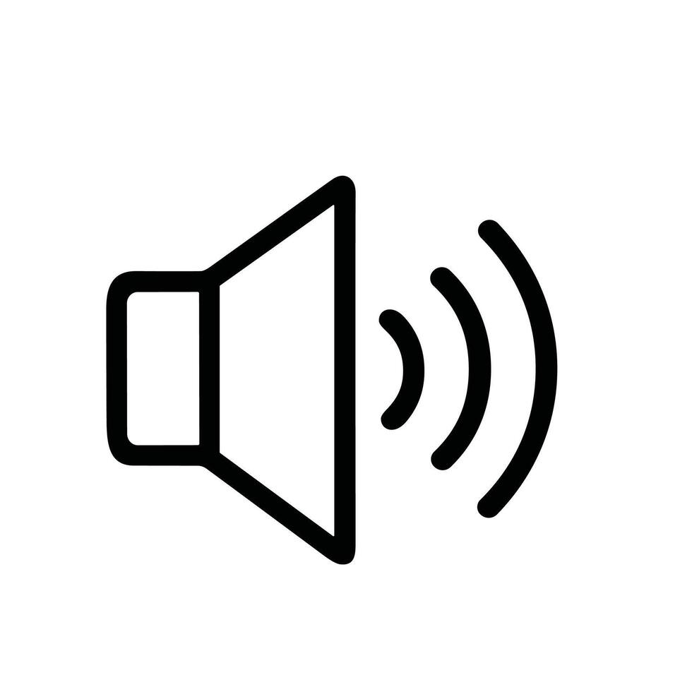 Simple Line Sound Speaker Volume Symbol Communication Minimalist Icon Design vector