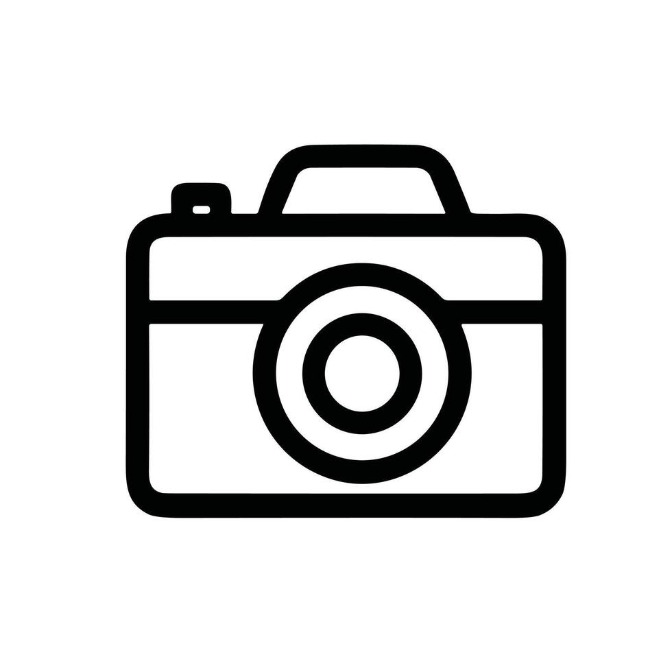 Minimalist Outline Camera Simple Device Icon Graphic Element vector