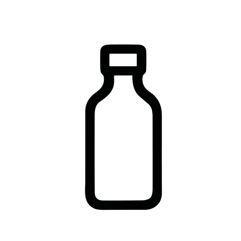 Simple Outline Bottle Line Icon for Liquid Container Product vector