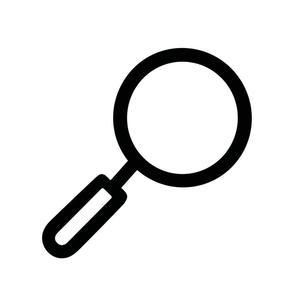 Simple Line Art Magnifying Glass Search Icon for Website Design vector