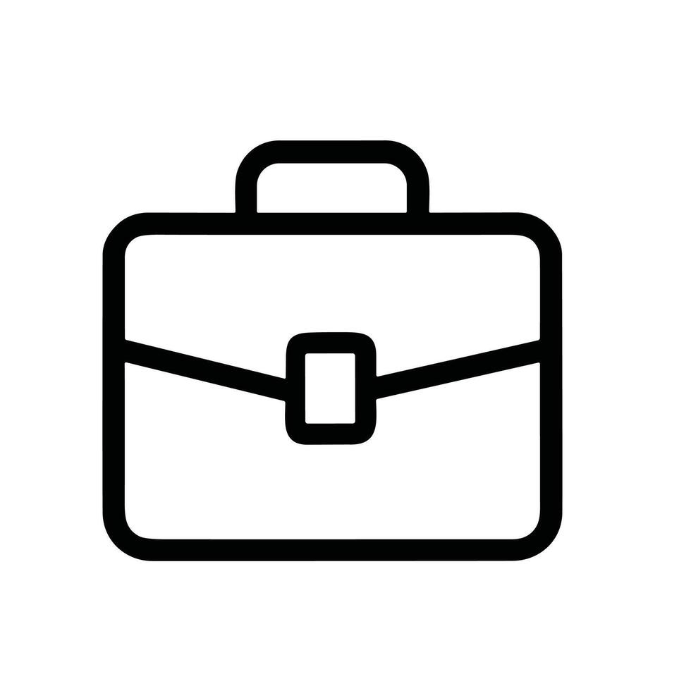 Simple Outline Line Art Briefcase Business Document Bag Icon Design vector