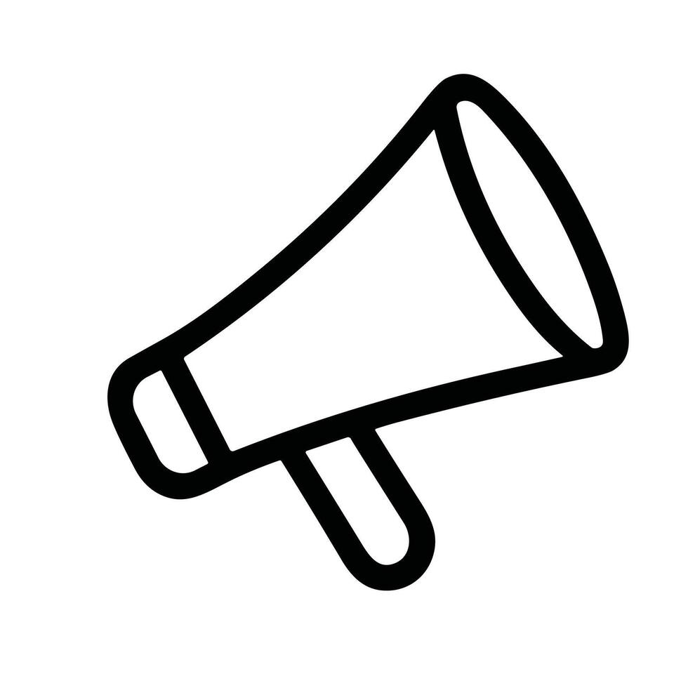 Simple Outline Loudspeaker Communication Symbol Attention Announcement Horn Shape Icon vector