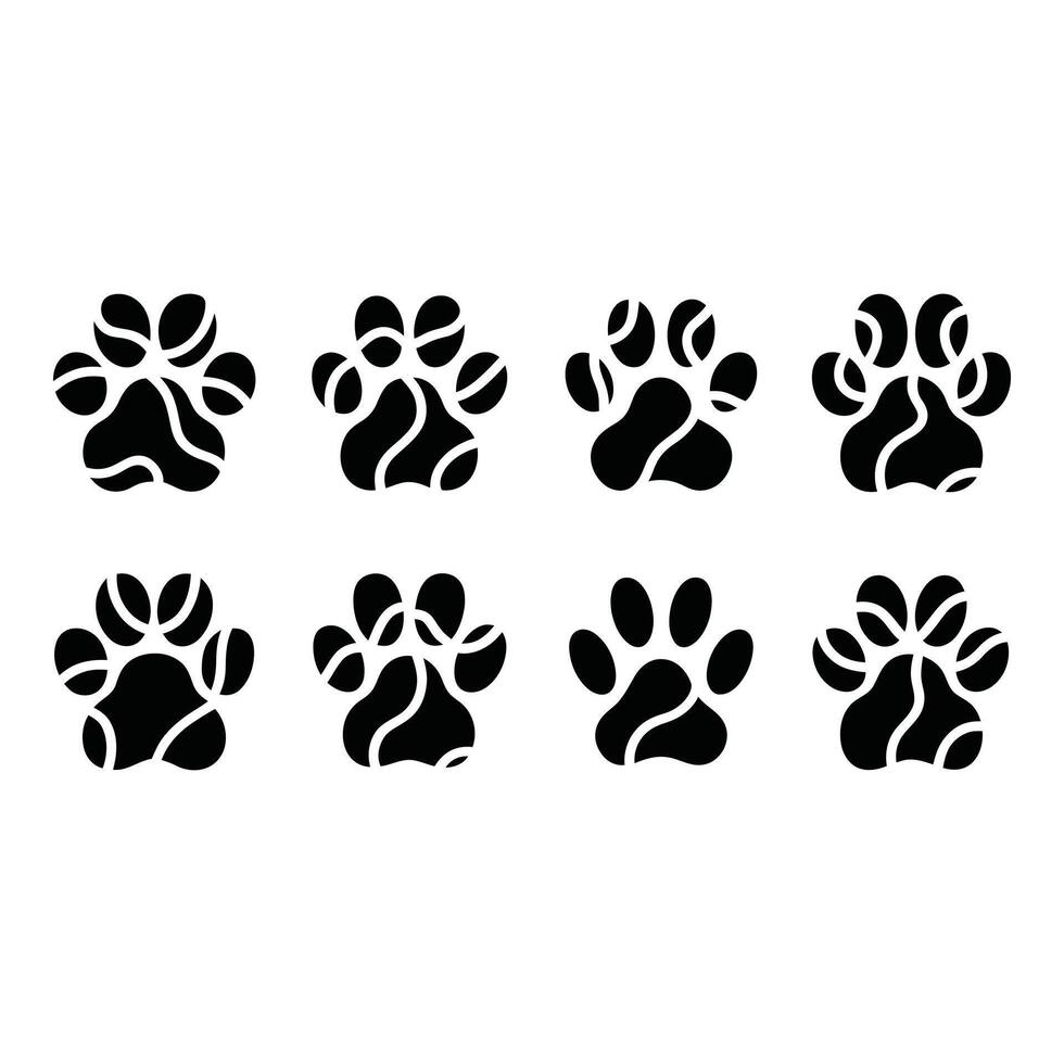 Playful Paw Prints A Cute Pattern of Animal Tracks for Pet Lovers in bold graphic style isolated on vector