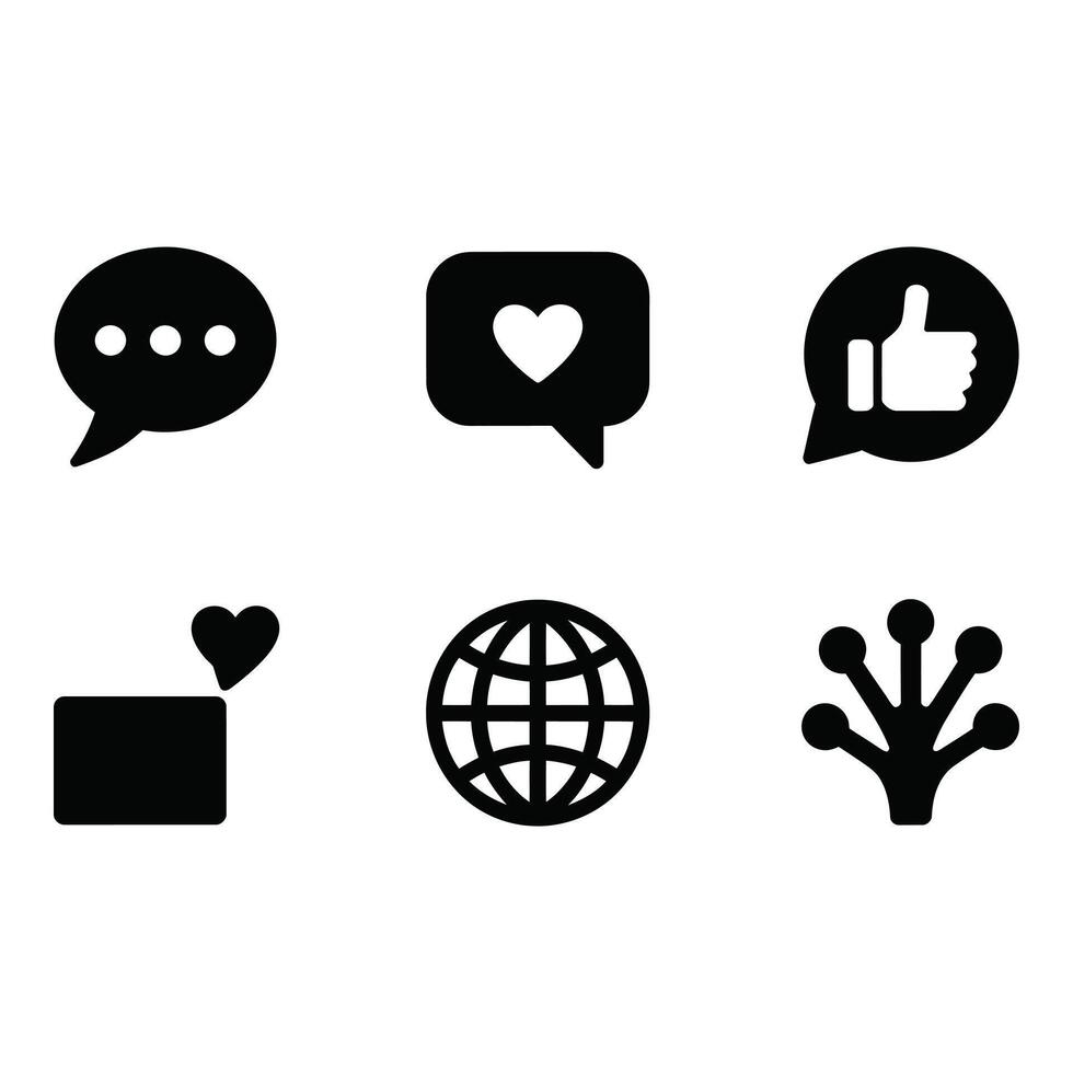 Sharing love connecting globally social media icons representing communication and digital vector